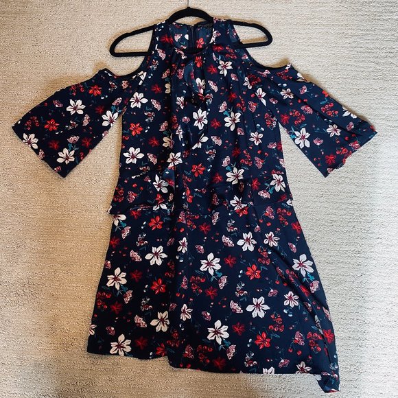 Rachel Zoe Cold Shoulder Floral Dress - Picture 1 of 11